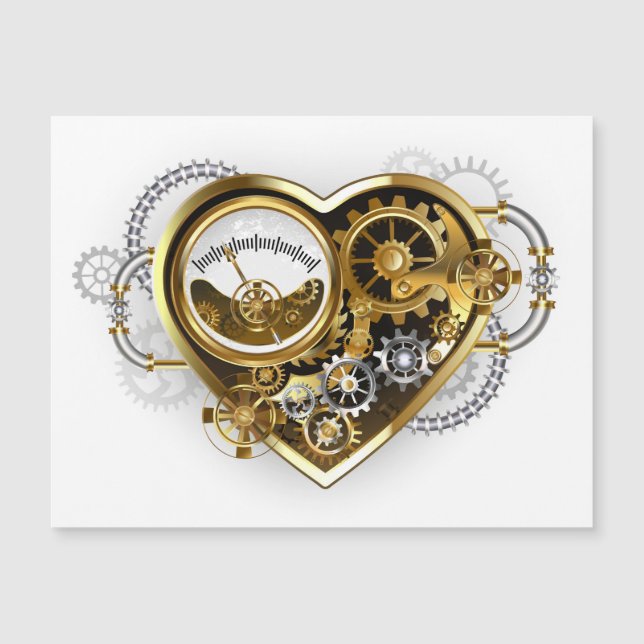 Invitation Magnétique Coeur vapeur avec un manomètre (Devant)