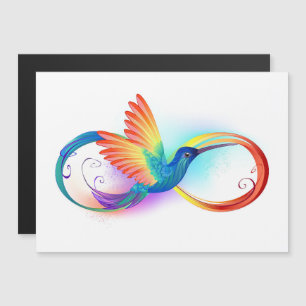 Invitation Magnétique Colibri arc-en-ciel avec symbole d'infini