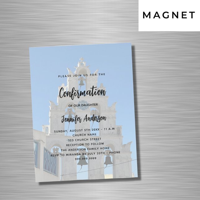 Invitation Magnétique Confirmation personnalisée église photo luxe (Créateur téléchargé)