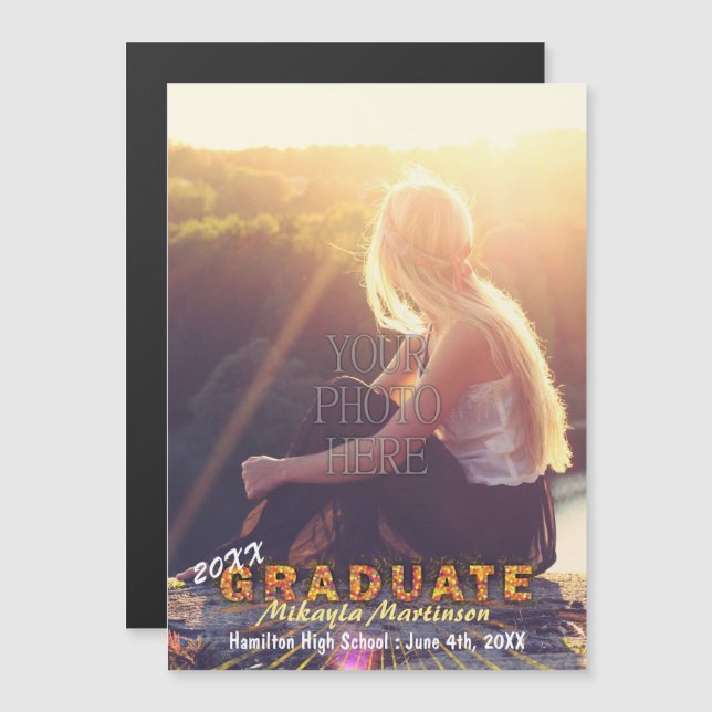 Invitation Magnétique Couleurs Chic Sunshine Boho 2023 (Devant / Derrière)