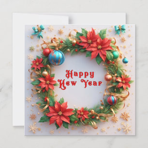 Invitation Magnétique Couronne de Noël festive