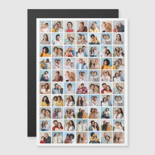 Invitation Magnétique Créez Votre Propre Collage de 70 Photos Editable C
