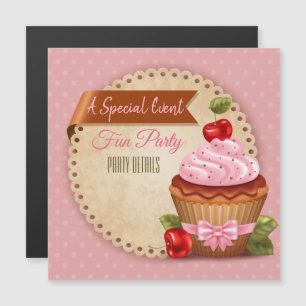 Invitation Magnétique Cupcake Tout événement