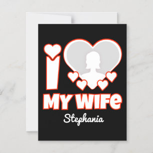 Invitation Magnétique Custom I Love My Wife - Ajouter Nom & Photo