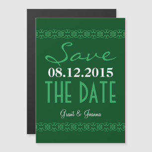 Invitation Magnétique Dark Green Enregistrer La Date Mariage Magnétique 