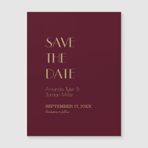 Invitation Magnétique Déco type or   Mariage en Bourgogne Enregistrer la