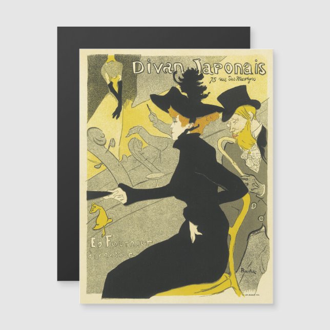 Invitation Magnétique Divan Japonaise Vintage Publicité française (Devant / Derrière)