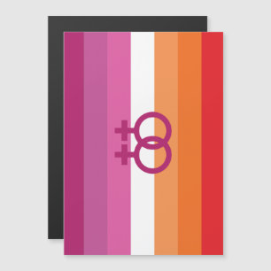 Invitation Magnétique Drapeau de fierté lesbienne WLW (Coucher de soleil
