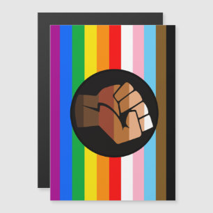 Invitation Magnétique Drapeau de fierté POC de progrès LGBTQ+