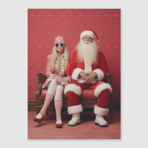Invitation Magnétique Duo de Noël fantasque : Père Noël et Mme Claus