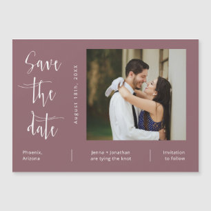 Invitation Magnétique Dusty Purple Minimaliste Enregistrer la date Magne