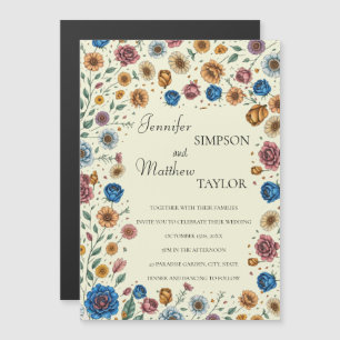 Invitation Magnétique Élégance intemporelle : Fleurs pressées pour Maria