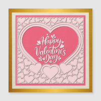 Élégant Heureuse Sainte-Valentin de coeur rose élé