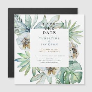 Invitation Magnétique Élégant mariage de folie tropicale Enregistrer la 