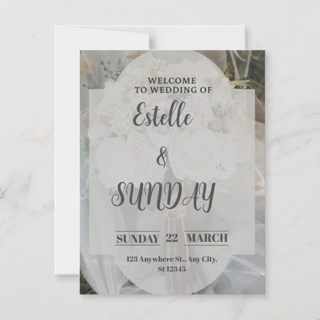 Invitation Magnétique Elegant Minimalist Wedding Welcome Sign (Recto)
