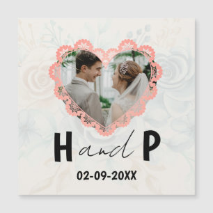 Invitation Magnétique Élégant minimaliste Script Monogramme Mariage phot