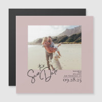 Elégant moderne Dusty rose Enregistrer la date Pho