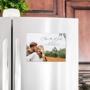 Invitation Magnétique Élégant script Enregistrer le paysage de date