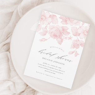 Invitation Magnétique Élégant Script Fête des mariées florale rose