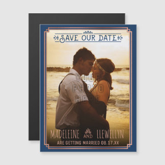 Invitation Magnétique Enregistrer la date Retro Rose Gold Déco Mariage P