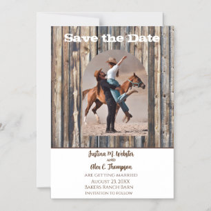 Invitation Magnétique Enregistrer la photo de cowboy occidental