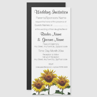 Invitation Magnétique Ensembles de kits de Mariages bon marché Sunflower