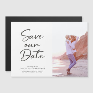 Invitation Magnétique Épingle de mariage moderne avec écriture manuscrit