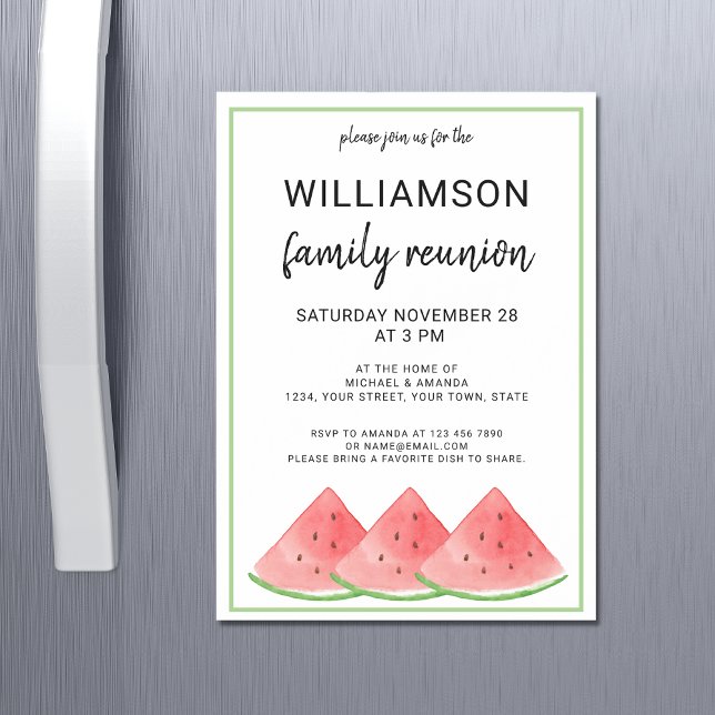 Invitation Magnétique Eté Famille de Réunion Pastèque (Créateur téléchargé)