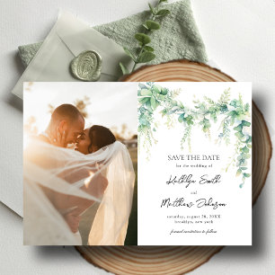 Invitation Magnétique Eucalyptus Verdure Script Moderne Enregistrer La D