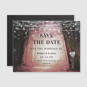 Invitation Magnétique Fairytale Enchanted Forest Pink Enregistrer La Dat