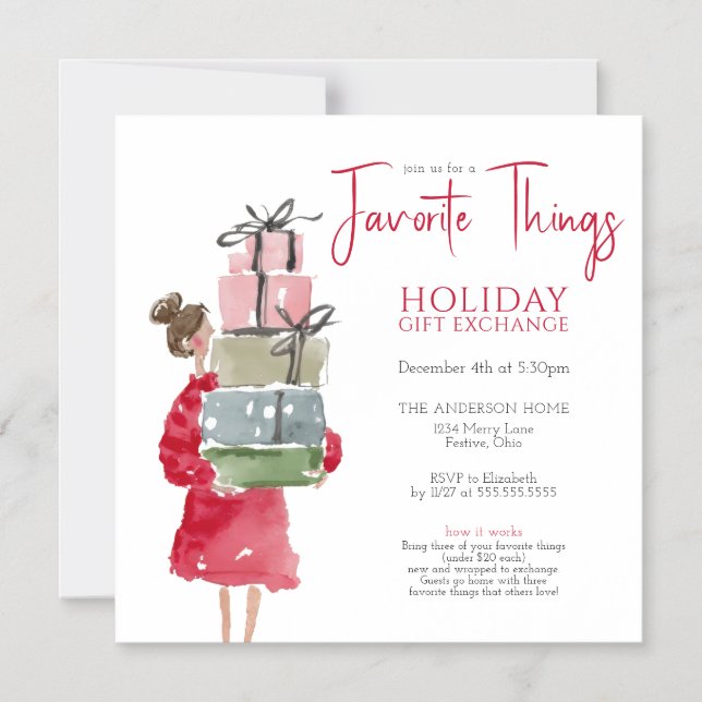 Invitation Magnétique Favorite Things Holiday Party (Recto)