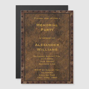 Invitation Magnétique Fer à effet encadré Fête du Mémorial pour homm