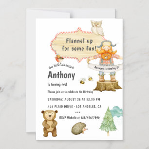 Invitation Magnétique Fête d'anniversaire de bûcheron