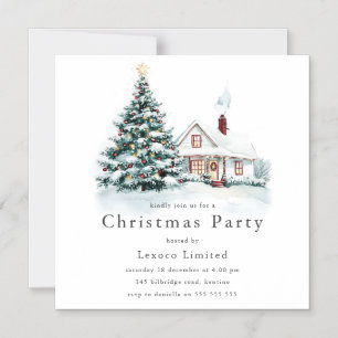 Invitation Magnétique Fête de Noël de l'Arbre et de la Neige