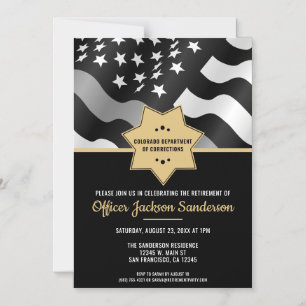 Invitation Magnétique Fête de retraite de l'agent de la ligne argentée d