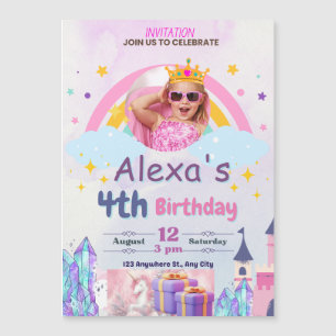 Invitation Magnétique Fêtes Joyeuses - Enfants Anniversaire Bash Invitat