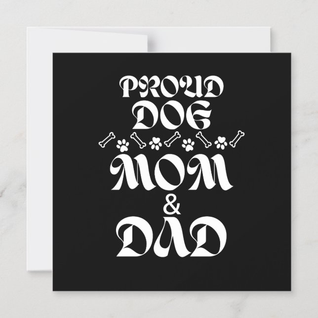 INVITATION MAGNÉTIQUE FIER CHIEN MOM & DAD CHIENS AMATEURS ANIMAUX (Recto)