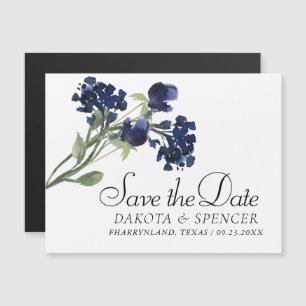 Invitation Magnétique Fleur sauvage   Classic Bleu Bohême Enregistrer la