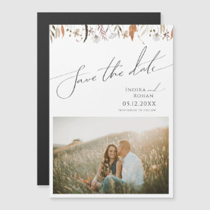 Invitation Magnétique Fleur sauvage d'automne Boho   Enregistrer La Date