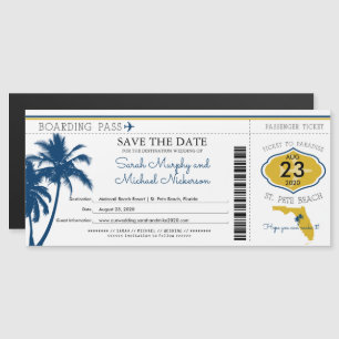 Invitation Magnétique Floride Enregistrer la date de l'embarquement Pass