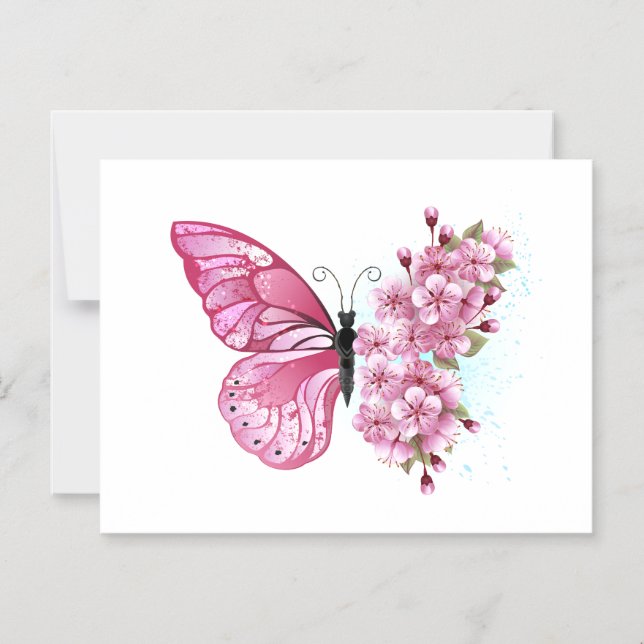 Invitation Magnétique Flower Butterfly (Recto)