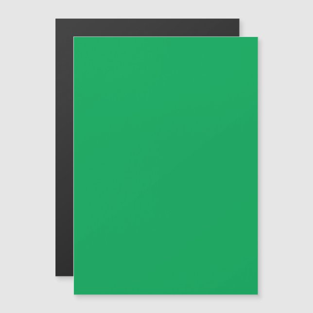 Invitation Magnétique Fond vert uni (Devant / Derrière)