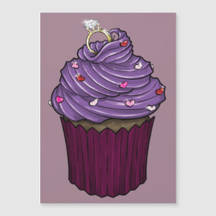 Invitation Magnétique Gâteau Cupcake de Proposition Sucrée