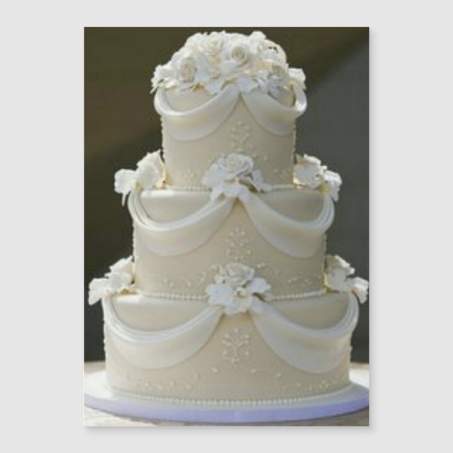 Invitation Magnétique gâteau mariage enregistrer la date (Devant)