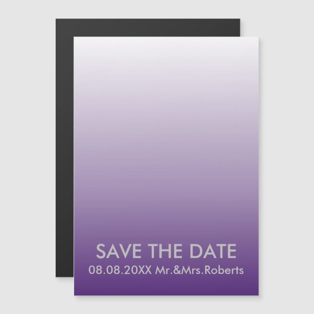 Invitation Magnétique Girly Chic minimaliste ombre lilas lavande violet (Devant / Derrière)