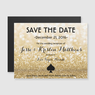Invitation Magnétique Gold Las Vegas Enregistrer la date (Glam/Classy)