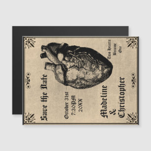 Invitation Magnétique Goth Macabre Coeur Gothique Enregistrer la date Ma
