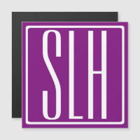 Gras moderne 3 initiales Monogramme | Blanc et pou