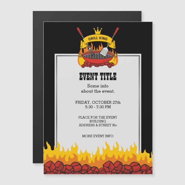 Invitation Magnétique Grill King (Devant / Derrière)