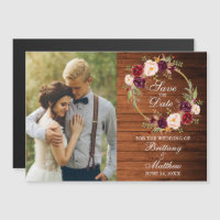 Guirlande Florale Bourgogne Bois Rustique Enregist